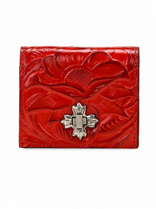 Patricia Nash Handbags - 🏷️ NWT Patricia Nash Maida Tooled Leather Trifold Wallet — Lava/Papaya Red